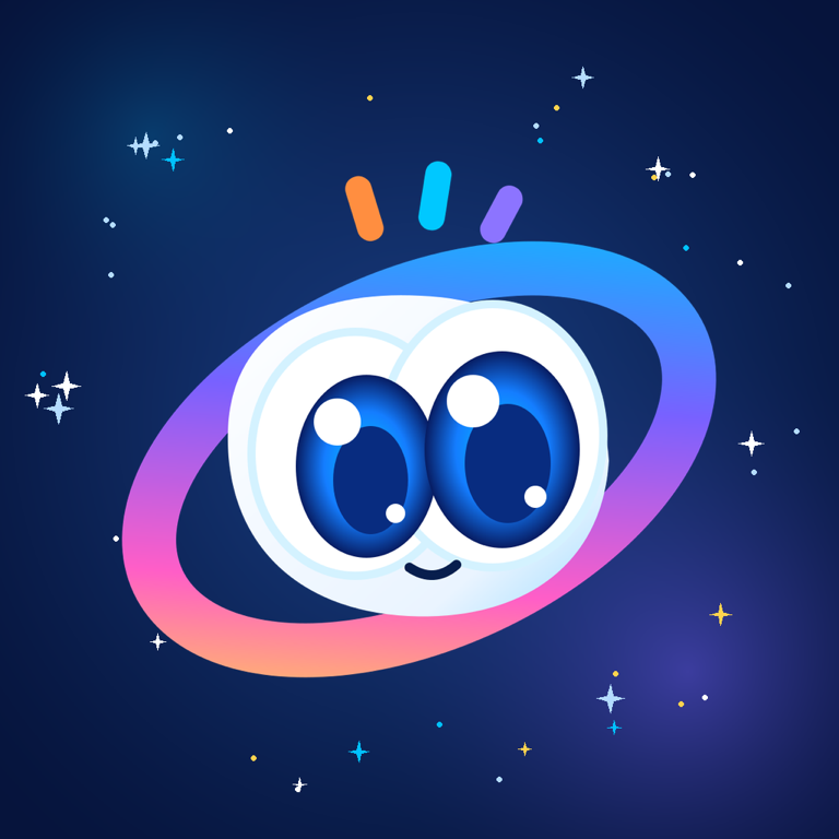 StareVerse logo: two eyes inside a rainbow ring, surrounded by stars